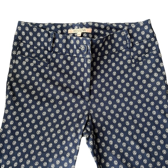 💙REVIEW Sz10 navy anchor capri 7/8 ankle length pants - Picture 4 of 9